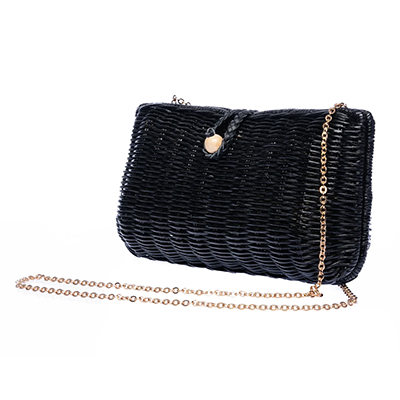 Myra Wicker Clutch Black